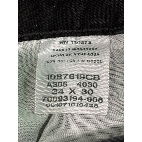 Rustler Mens Black Denim Jeans 34x30 Straight Leg 100% Cotton Made In Nicaragua - Picture 4 of 10